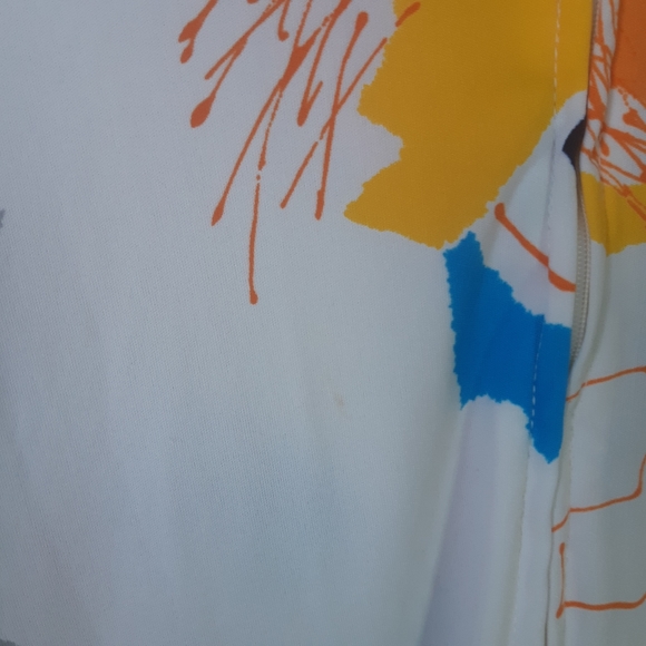 Vintage White Patterned Maxi Dress - Picture 6 of 6